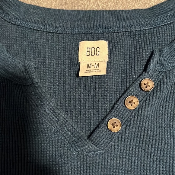 BDG waffle knit deep teal top - Picture 2 of 2